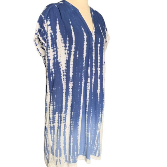 Sweet Magnolia Dress Ombre Tie Dye V-Neck Short Sleeve Lagenlook Sz M #101F - Picture 2 of 6
